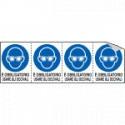 Foglio n. 4 etichette adesive obbligo usare occhiali EN ISO 7010