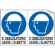 Foglio n. 2 etichette adesive obbligo usare elmetti EN ISO 7010