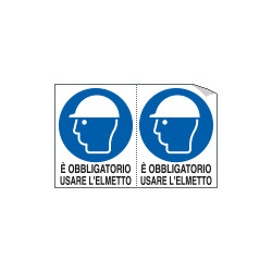 Foglio n. 2 etichette adesive obbligo usare elmetti EN ISO 7010
