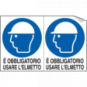 Foglio n. 2 etichette adesive obbligo usare elmetti EN ISO 7010