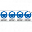Foglio n. 4 etichette adesive obbligo uso elmetto EN ISO 7010