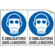 Foglio n. 2 etichette adesive obbligo usare maschera EN ISO 7010