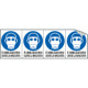 Foglio n. 4 etichette adesive obbligo uso maschera EN ISO 7010