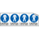 Foglio n. 4 etichette adesive obbligo uso camice EN ISO 7010