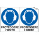 Foglio n. 2 etichette adesive proteggere udito EN ISO 7010