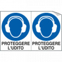 Foglio n. 2 etichette adesive proteggere udito EN ISO 7010