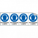 Foglio n. 4 etichette adesive proteggere udito EN ISO 7010