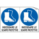 Foglio 2 etichette adesive obbligo scarpe protettive EN ISO 7010