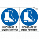 Foglio 2 etichette adesive obbligo scarpe protettive EN ISO 7010
