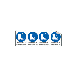 Foglio 4 etichette adesive obbligo scarpe protettive EN ISO 7010
