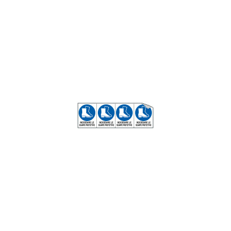 Foglio 4 etichette adesive obbligo scarpe protettive EN ISO 7010
