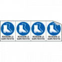 Foglio 4 etichette adesive obbligo scarpe protettive EN ISO 7010