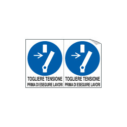 Foglio 2 etichette autoadesive Togliere tensione prima di. . . ISO 7010