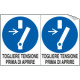 Foglio 2 etichette togliere tensione prima di aprire EN ISO 7010