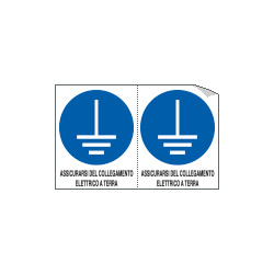 Foglio 2 etichette sicurezza collegamento a terra EN ISO 7010