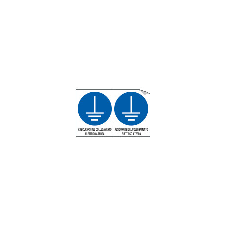 Foglio 2 etichette sicurezza collegamento a terra EN ISO 7010