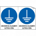 Foglio 2 etichette sicurezza collegamento a terra EN ISO 7010