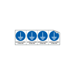 Foglio 4 etichette sicurezza collegamento a terra EN ISO 7010