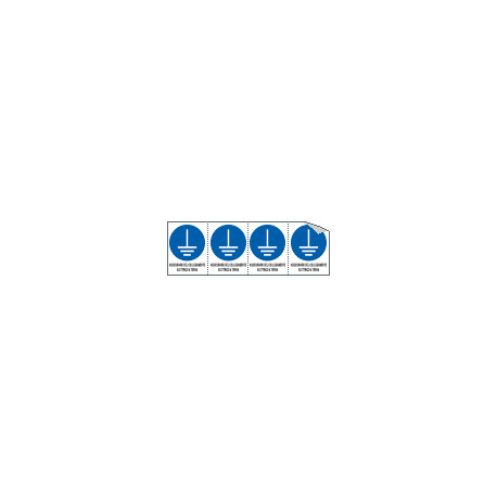 Foglio 4 etichette sicurezza collegamento a terra EN ISO 7010