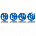 Foglio 4 etichette obbligo uso visiera o schermo EN ISO 7010