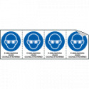 Foglio n. 4 et. adesive obbligo usare occhiali e schermo ISO 7010