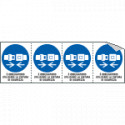 Foglio n. 4 etichette adesive obbligo uso cintura EN ISO 7010