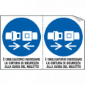 Foglio 2 etichette adesive obbligo cintura c muletto EN ISO 7010