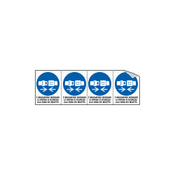 Foglio 4 etichette adesive obbligo cintura c muletto EN ISO 7010