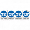 Foglio 4 etichette adesive obbligo cintura c muletto EN ISO 7010