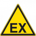 Etichetta adesiva pericolo esplosione E per