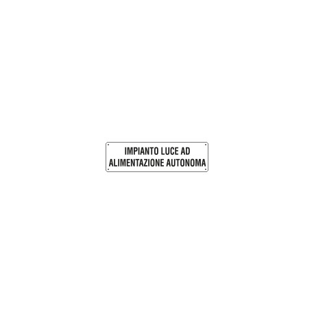 Cartello ausiliare imp. luce aliment. auton.