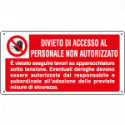 Cartello ausiliare divieto acc. pers. non autoriz.
