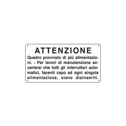 Cartello ausiliare quadro provv. di piu'alimentaz.