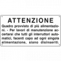 Cartello ausiliare quadro provv. di piu'alimentaz.