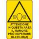 Cartello pericolo attenzione in questa zona. . . .