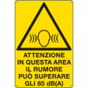 Cartello pericolo attenzione in questa zona. . . .