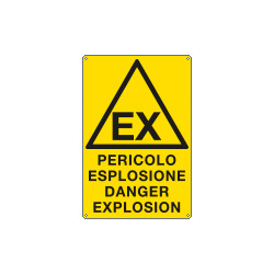 Cartello pericolo esplosione danger
