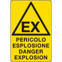 Cartello pericolo esplosione danger