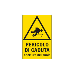 Cartello pericolo apertura nel suolo. . . .