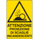 Cartello pericolo proiezione scaglie incandescenti