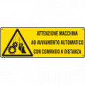 Etichetta adesiva attenzione macchina avv. automatico