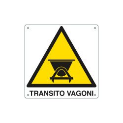 Cartello pericolo transito vagoni