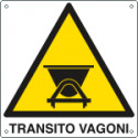 Cartello pericolo transito vagoni