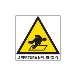 Cartello pericolo apertura nel suolo