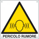 Cartello pericolo pericolo rumore