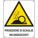 Cartello pericolo proiezioni scaglie incandescenti
