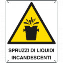 Cartello pericolo spruzzi liquidi incandescenti