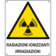 Cartello pericolo radiazioni ionizzanti irradiazioni