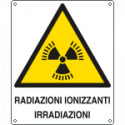Cartello pericolo radiazioni ionizzanti irradiazioni