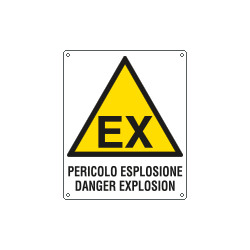 Cartello pericolo esplosione Danger Explosion
